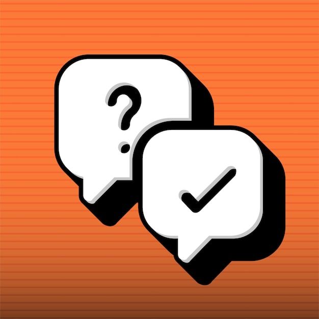 Estilo de pregunta y respuesta en blanco y negro con fondo naranja personalizable