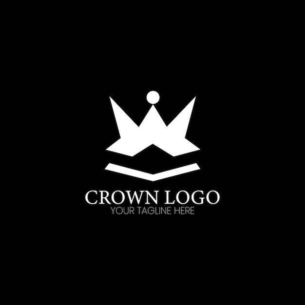 Estilo premium elegante logotipo de corona blanca símbolo icono de la compañía de la corona signo de elemento de marca de lujo moderno