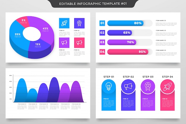 Vector estilo premium de plantilla de infografía editable