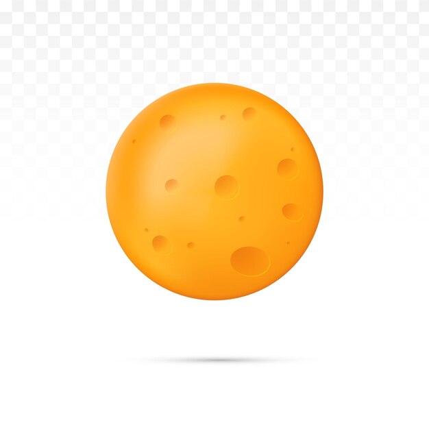 Estilo de renderizado de dibujos animados de luna amarilla linda 3d vector gratuito