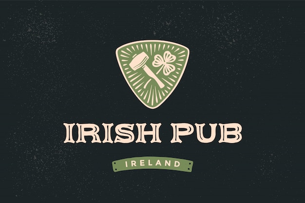 Estilo retro clásico para pub irlandés