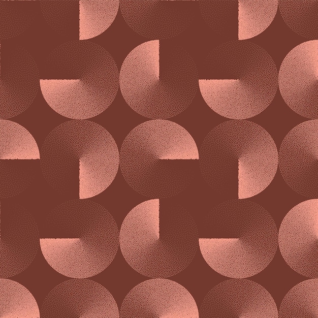 Estilo Retro Futurismo Círculos Patrón sin costuras Vector de moda Abstracción marrón