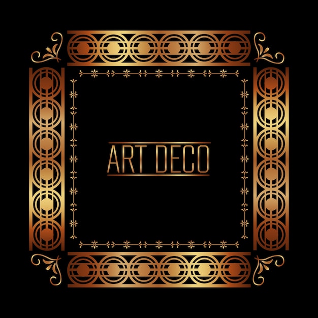 estilo retro victorian del marco floral de la portada del art déco
