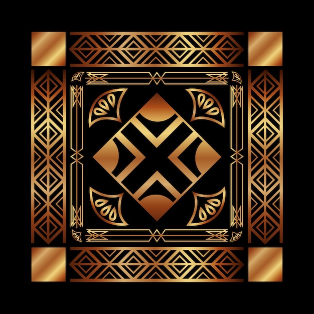 estilo retro victorian del marco floral de la portada del art déco
