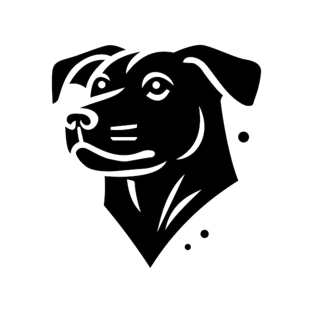 El estilo de silueta del icono del perro con fondo blanco minimalista