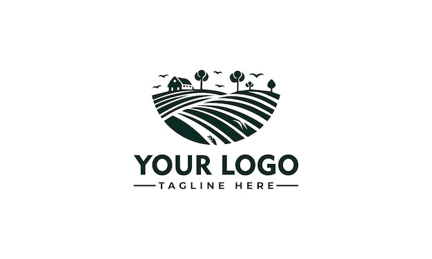 Estilo de silueta del logotipo del agricultor simple para el negocio agrícola o agrícola