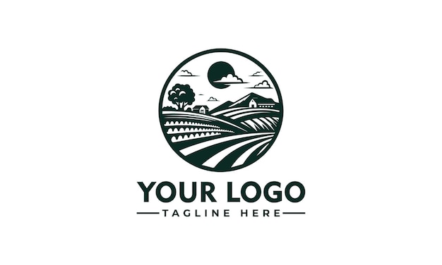 Estilo de silueta del logotipo del agricultor simple para el negocio agrícola o agrícola