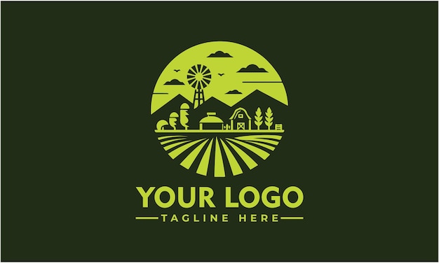 Estilo de silueta del logotipo del agricultor simple para el negocio agrícola o agrícola