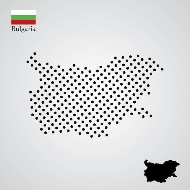 Estilo de silueta de medio tono en el mapa de bulgaria