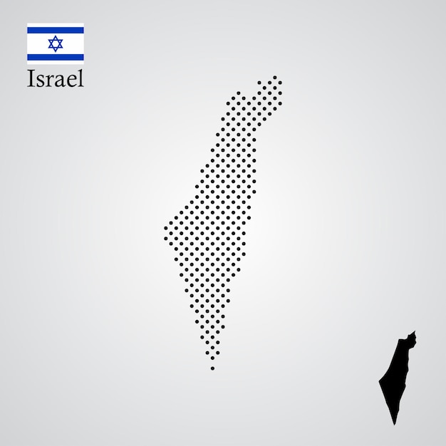 Estilo de silueta de medio tono en el mapa de israel