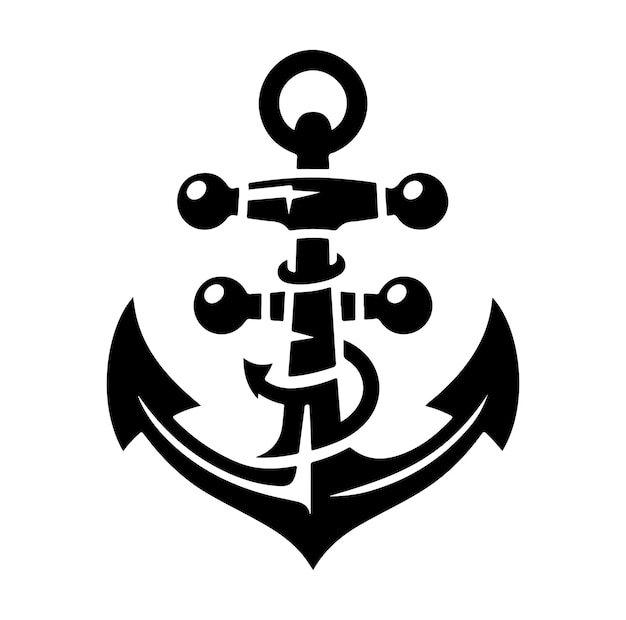 Estilo de silueta del vector del icono del anclaje