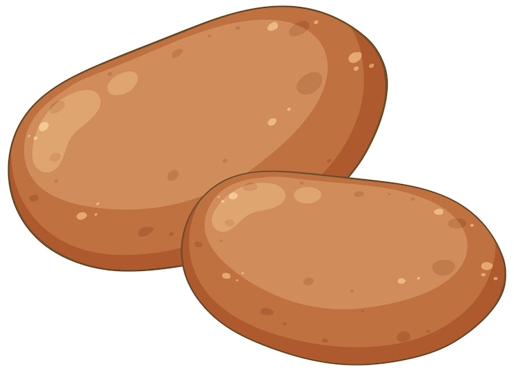 Vector estilo simple de dibujos animados de patata aislado