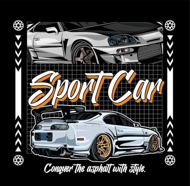 Estilo Street Sport Coche deportivo de vista trasera con un toque de ropa de calle
