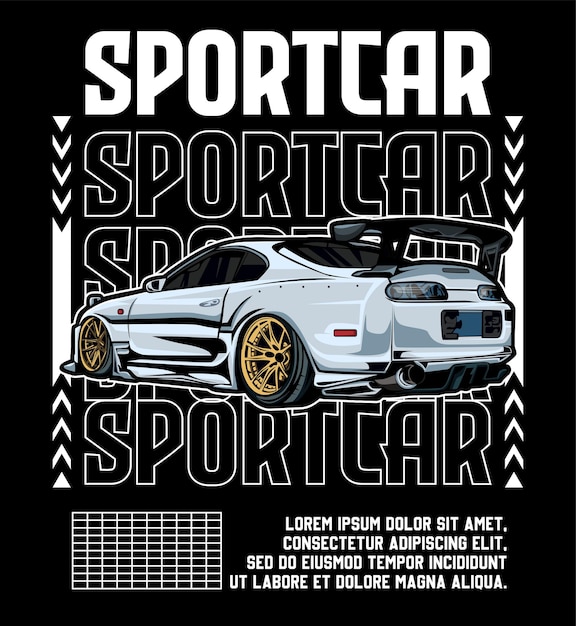 Estilo Street Sport Coche deportivo de vista trasera con un toque de ropa de calle