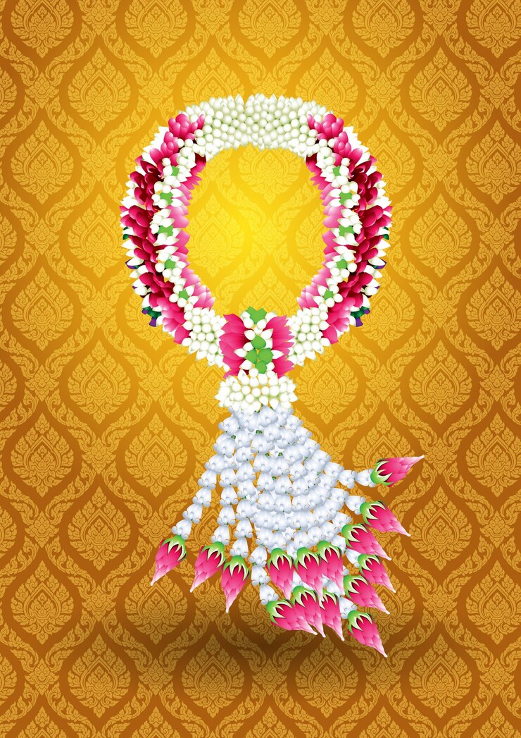 estilo tailandés de la guirnalda de la flor de la corona de flores