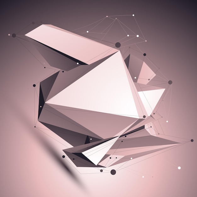 Estilo de tecnología digital futurista, fondo abstracto inusual, contraste vectorial figura 3D complicada colocada sobre un fondo sombreado.