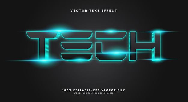 Estilo tecnológico futurista Efecto de texto editable en 3D Plantilla