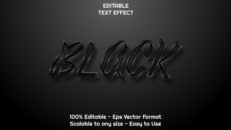 Vector estilo de tema de droga negra 3d efecto de texto editable