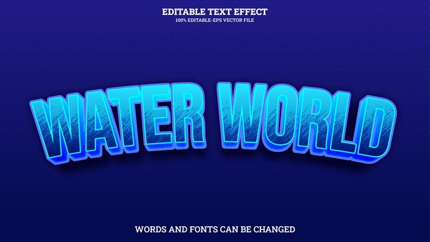 Estilo de texto 3D Editable Water World