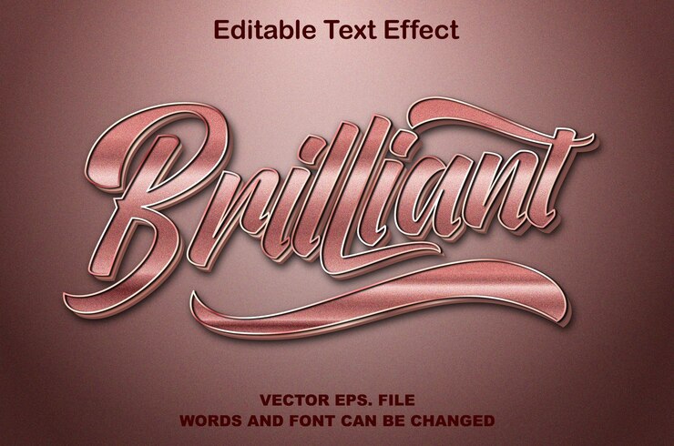 Vector estilo de texto 3d de tipo de lujo brillante