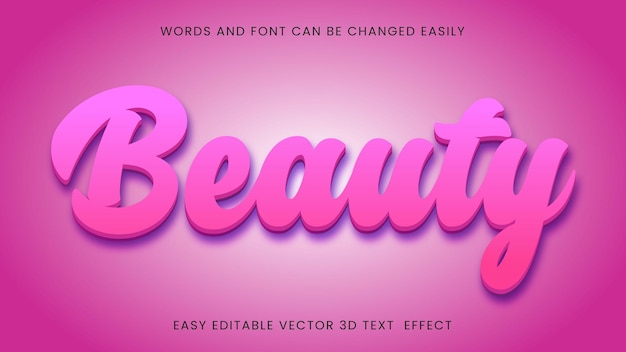 Estilo de texto de belleza 3d