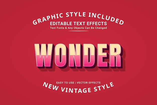 Estilo de texto clásico editable por vectores Estilo vintage retro antiguo con estilo gráfico