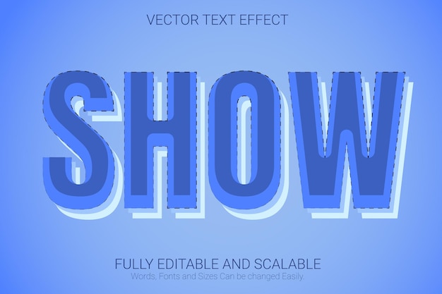Estilo de texto de color azul con efecto de texto editable