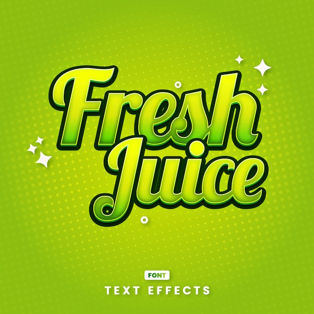 Estilo de texto decorativo de jugo fresco