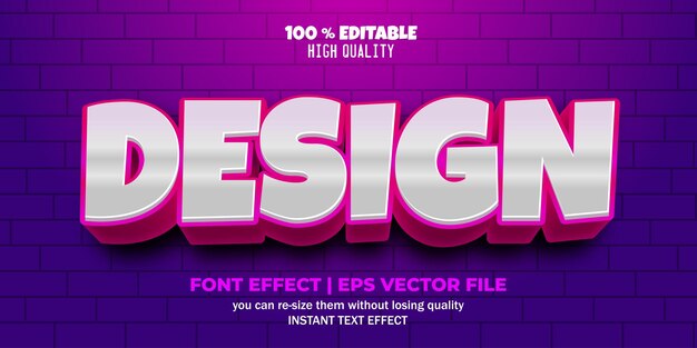 Estilo de texto de diseño de efecto de texto editable