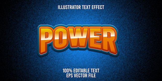 Vector estilo de texto editable power lettering