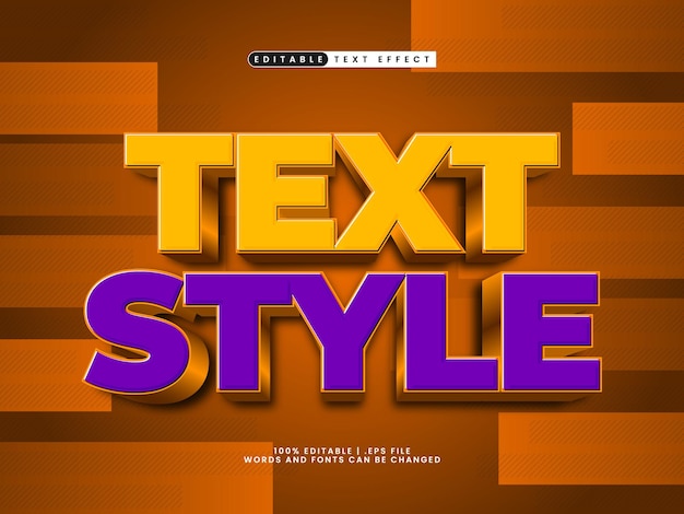 estilo de texto efecto de texto editable en estilo de texto simple y colorido