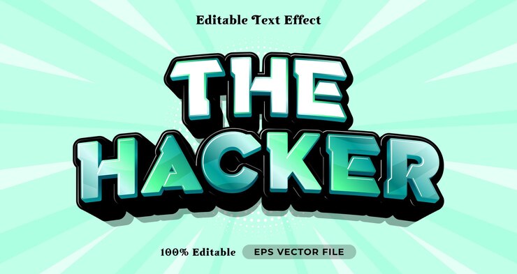 Vector el estilo de texto de efecto de texto editable del hacker