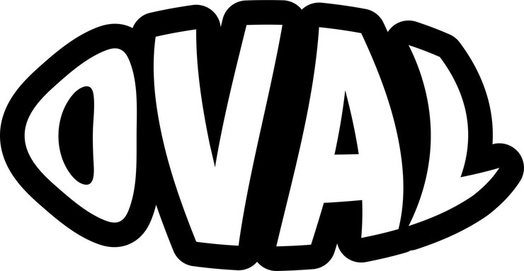 Estilo de texto de forma ovalada con un solo trazo