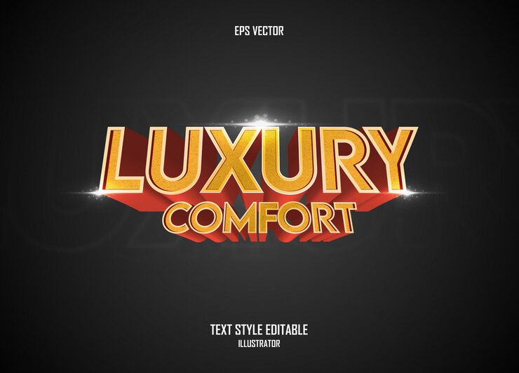 Vector estilo de texto futurista con lujoso concepto dorado.