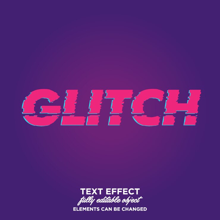 Vector estilo de texto glitch