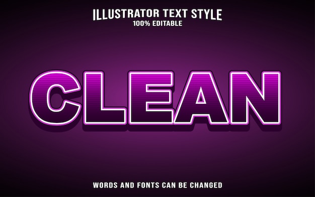 Vector estilo de texto morado limpio