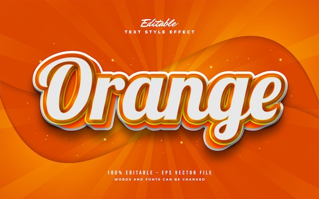 Estilo de texto naranja en negrita con efecto 3d y relieve. efecto de texto editable