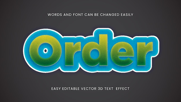Estilo de texto de orden 3d