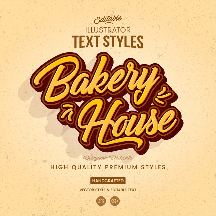 Vector estilo de texto de panadería