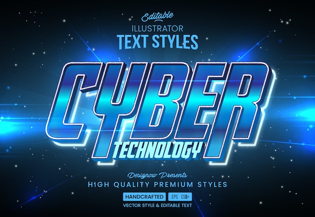 Vector estilo de texto de tecnología moderna azul