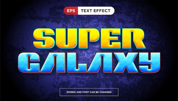 Estilo de texto de título de juego editable de efecto de texto Super galaxy