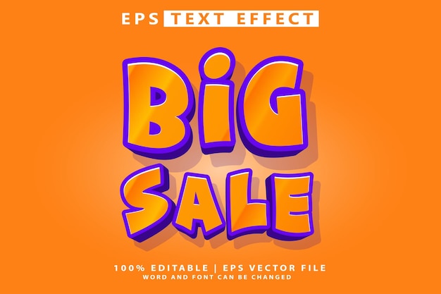 Estilo de texto de venta grande Efecto de texto modificable