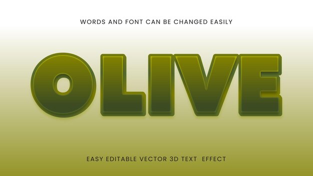 Vector estilo de texto verde oliva 3d