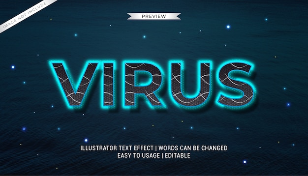 Vector estilo de texto de virus azul