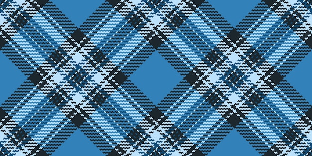 Estilo textura a cuadros efecto textil control de fondo vector patrón de tartan de tela sin costuras larga en colores cian y oscuros
