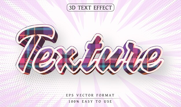 Estilo de textura de efecto de texto editable 3