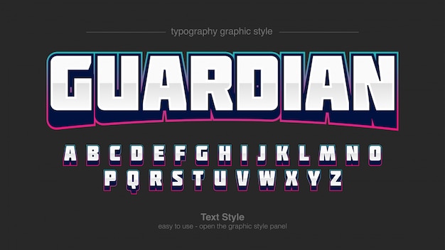 Estilo de tipografía deportiva profesional