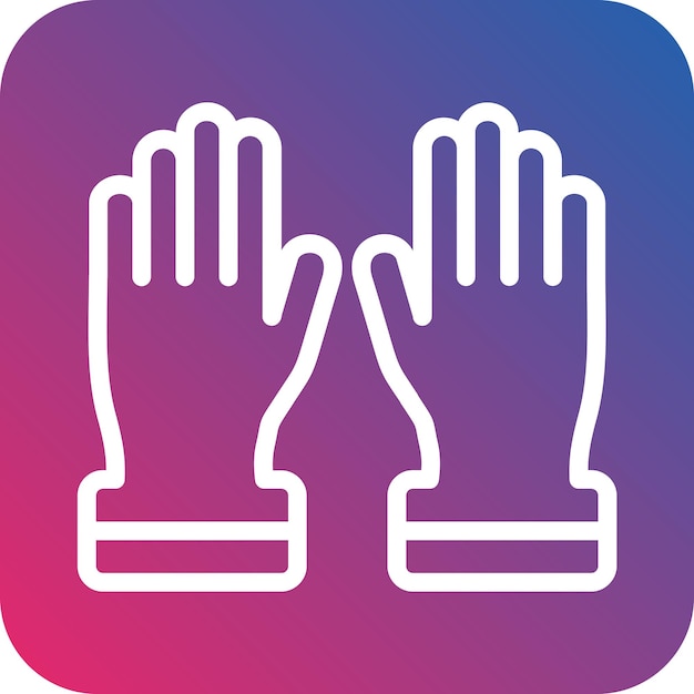 Estilo de trabajo del icono de guantes