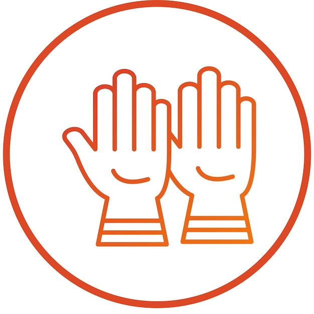 Estilo de trabajo del icono de guantes
