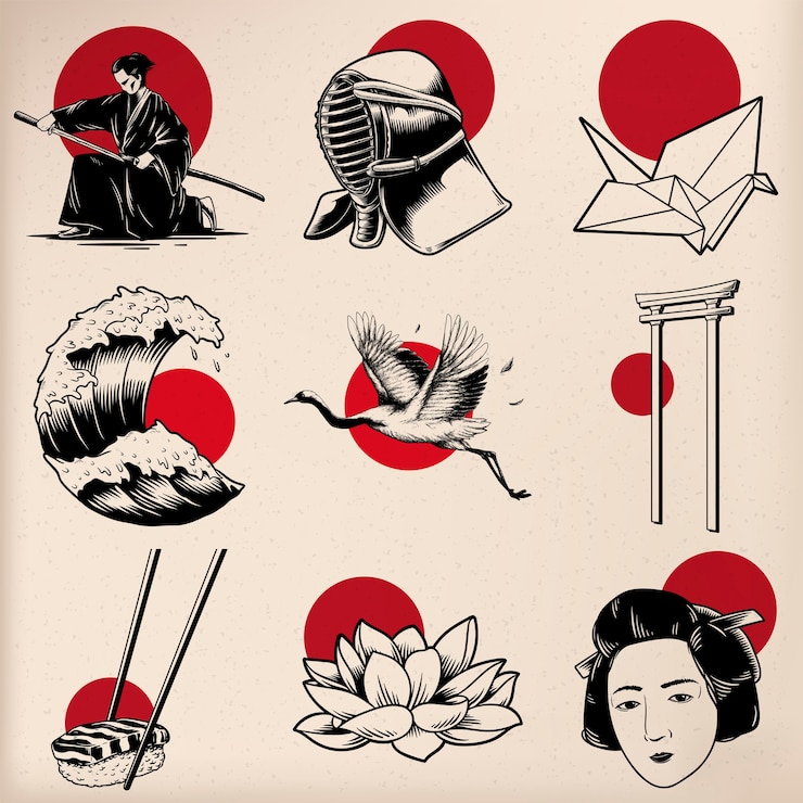 Vector estilo de tradición japonesa